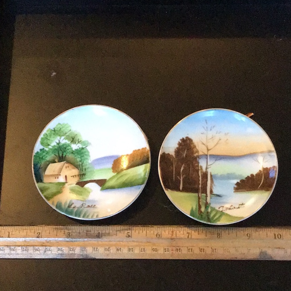 Vintage Pair of hand painted Plates from Japan